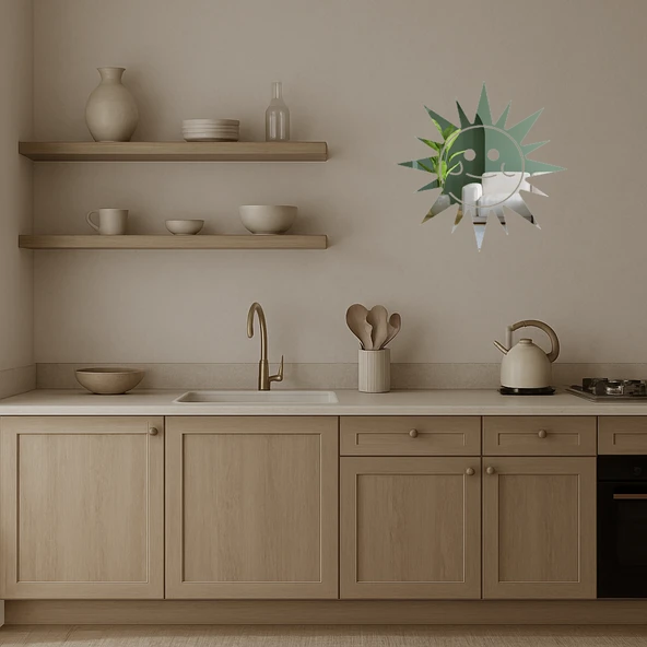 Şişkin Yanaklı Güneş  Dekoratif Aynalı Tablo - 3