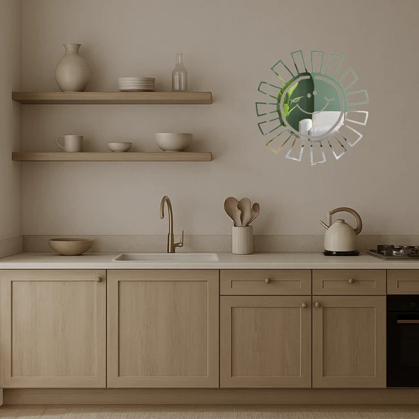 Eğlenceli Çizim Güneş  Dekoratif Aynalı Tablo - 3
