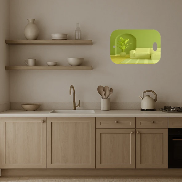 Modern Çizgiler İç Mekan Dekoratif Altın Aynalı Tablo - 3