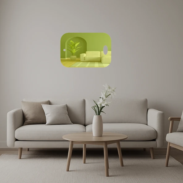 Modern Çizgiler İç Mekan Dekoratif Altın Aynalı Tablo