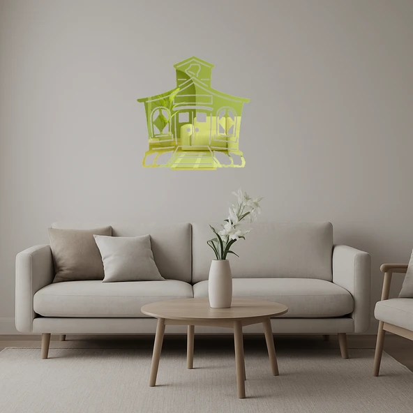 Minimalist Mimari Tasarımlı  Altın Aynalı Tablo ürün görseli 1