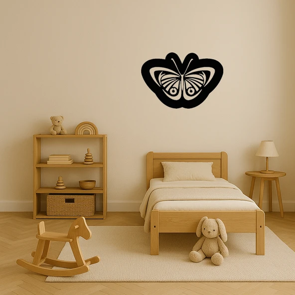 Minimalist Kelebek Tasarımlı MDF Tablo - Resim 3