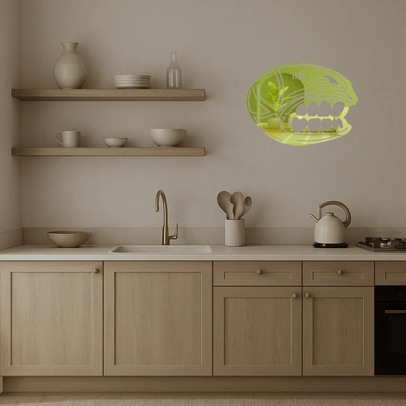 Öfkeli Basketbol Topu Dekoratif Altın Aynalı Tablo - 3