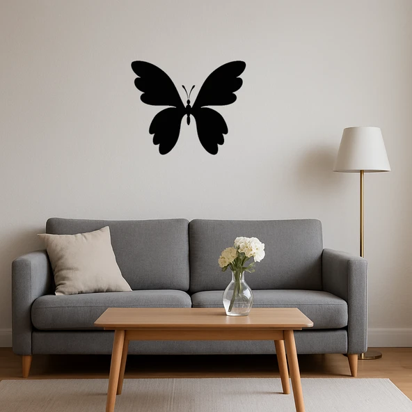 Vintage Kelebek Motifli MDF Dekoratif Tablo - Resim 4