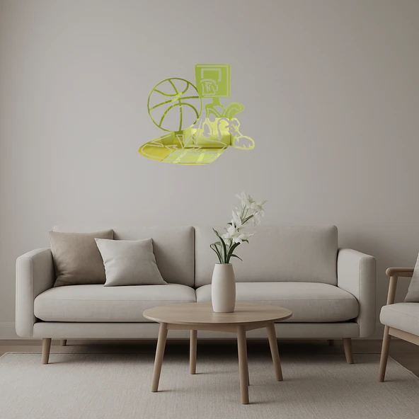 Basketbol Ayakkabısı ve Pota  Altın Aynalı Tablosu ürün görseli 1
