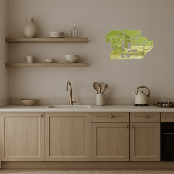 Dekoratif Para Desteği Altın Aynalı Tablosu - Resim 3