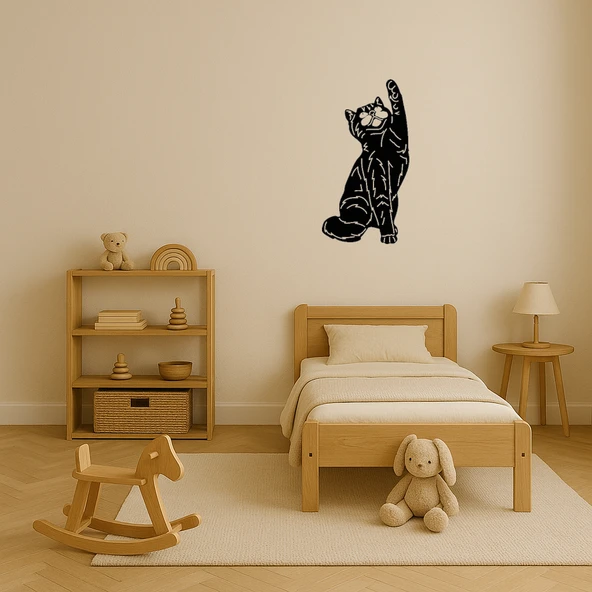 Oynayan Sevimli Kedi Tablosu - Resim 3