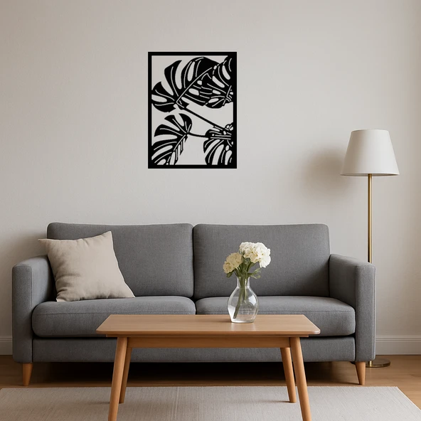 Monstera Bitkisi Desenli İç Mekan Paneli - 3