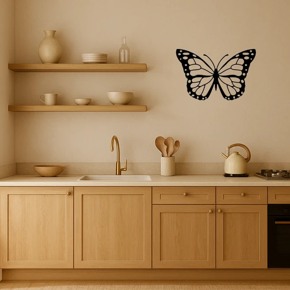 Çift Kelebek Desenli MDF Dekoratif Tablo - 2