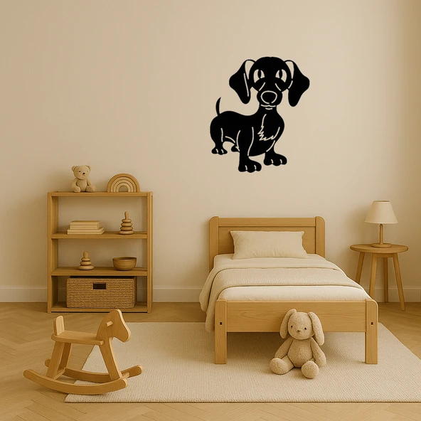 Siyah Köpek MDF Duvar Dekoru - Resim 3