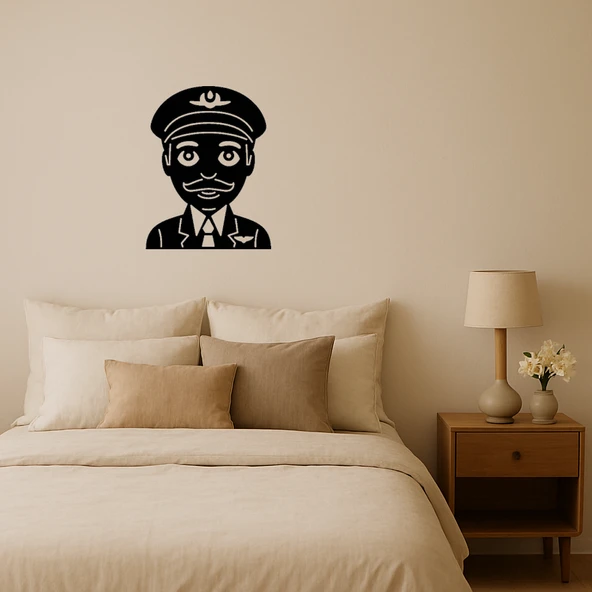 Pilot Adam Emoji MDF Duvar Dekoru ürün görseli 1