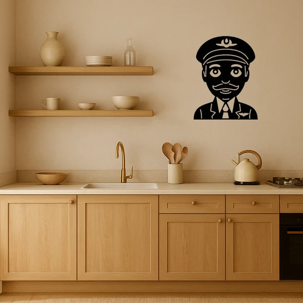 Pilot Adam Emoji MDF Duvar Dekoru - Resim 2