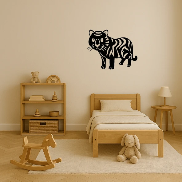 Kaplan Figürlü Vahşi Doğa Dekoratif Tablo - Resim 2