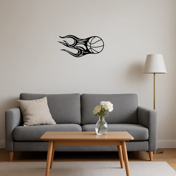 Alevli Basketbol MDF Dekoratif Tablo - Resim 4