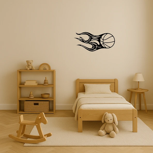 Alevli Basketbol MDF Dekoratif Tablo - Resim 3