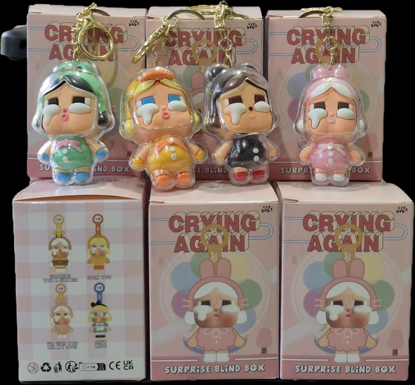 CRYBABY Crying Again Series-Vinyl Face Plush Blind Box - Çanta Charm - Peluş Anahtarlık