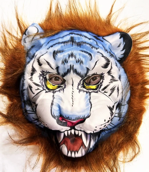 Kahverengi Saçlı Peluş Köpek Kurt Kaplan Maskesi 34 No ürün görseli 1