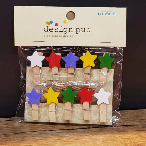 Yıldız Tasarımlı Mini Fotoğraf Mandalları - Resim 2