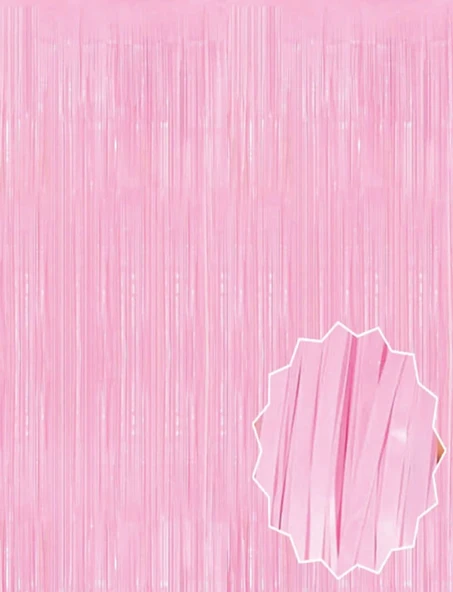 Soft Pembe Püsküllü Kapı Perdesi ürün görseli 1