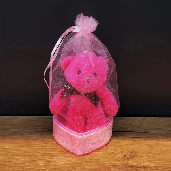 Pembe Hediyelik Kese İçinde Ayıcık ürün görseli