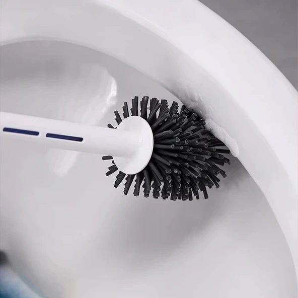 Deterjan Hazneli Silikon Tuvalet Fırçası - Resim 3