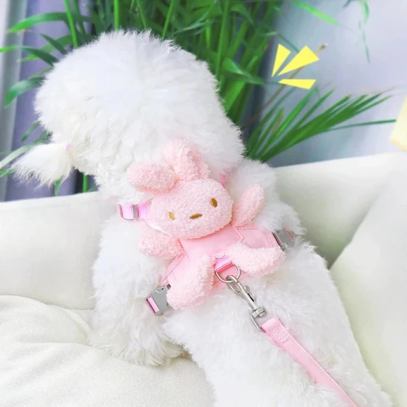 Evcil Hayvan Peluş Ayıcıklı Göğüs Gezdirme Tasması Set - Resim 5