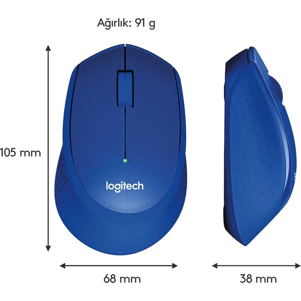 LOGITECH M330 1000DPI MAVİ MOUSE 910-004910 - 8
