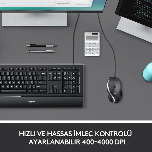 LOGİTECH M500S GELİŞMİŞ KABLOLU MOUSE - SİYAH 910-005784 - 5