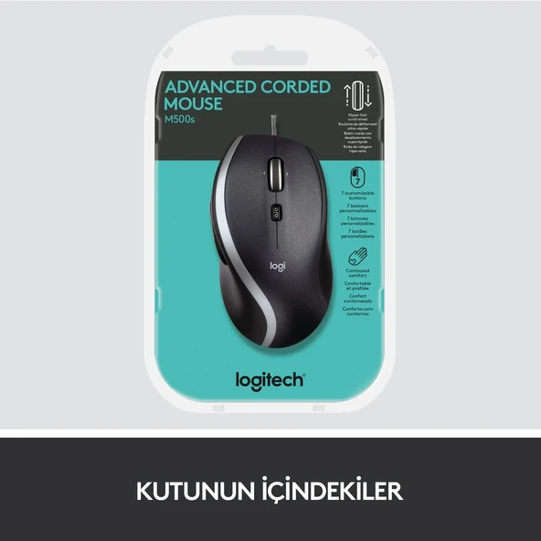 LOGİTECH M500S GELİŞMİŞ KABLOLU MOUSE - SİYAH 910-005784 - 9