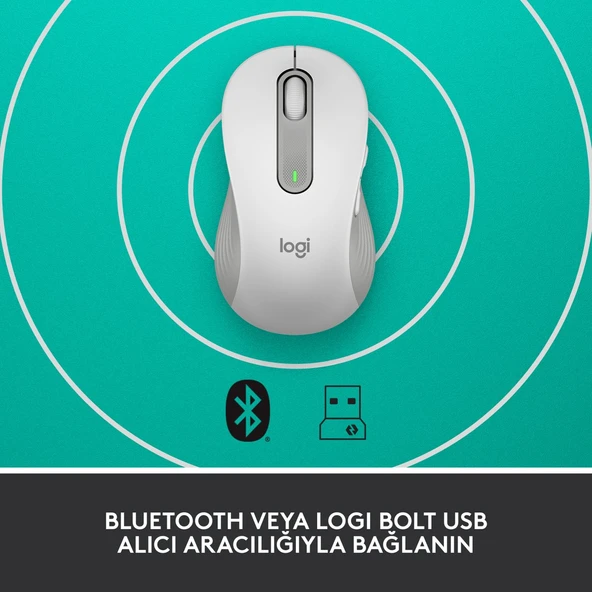 LOGİTECH M650 SİGNATURE KABLOSUZ MOUSE BEYAZ 910-006255 - Resim 5