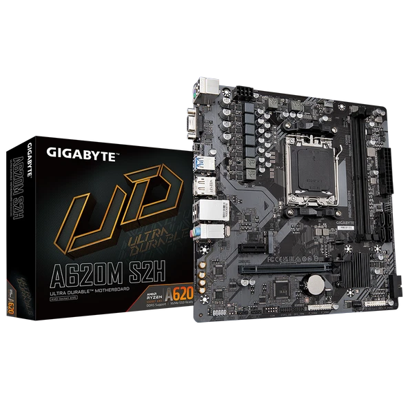 GIGABYTE A620M S2H 6400Mhz(OC) DDR5 MATX AM5 - 2