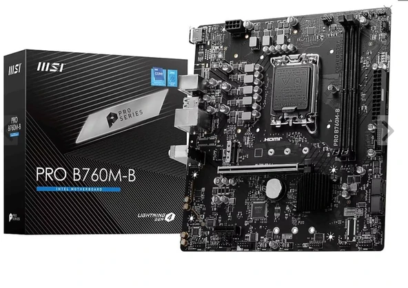 MSI PRO B760M-B DDR4 4800(OC) PCI-E M.2 USB3.2 HDMI mATX