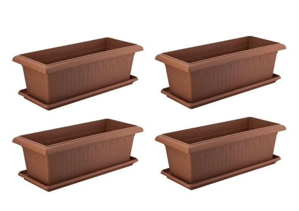 Omnipazar SY-5795 Mega Antik Köşeli Tabaklı Saksı 150 lt Kahverengi 4 Adet ürün görseli