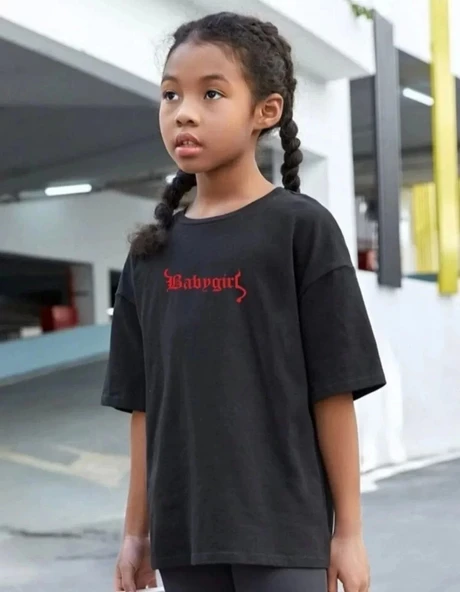 Çocuk Unisex Baskılı T-Shirt - Siyah ürün görseli 1