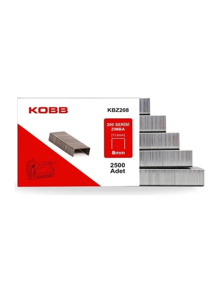 KOBB Kbz208 8mm 2500 Adet 200 Serisi Ağır Hizmet Tipi Zımba Teli - 2