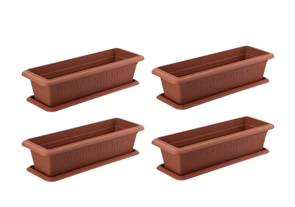 Omnipazar SY-5790 Büyük Antik Köşeli Tabaklı Saksı 100 Lt Kahverengi 4 Adet ürün görseli