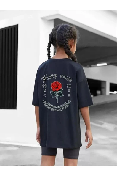 Çocuk Unisex Baskılı T-Shirt - Siyah - Resim 4