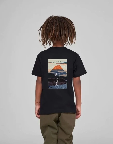 Çocuk Unisex Baskılı T-Shirt - Siyah - Resim 2