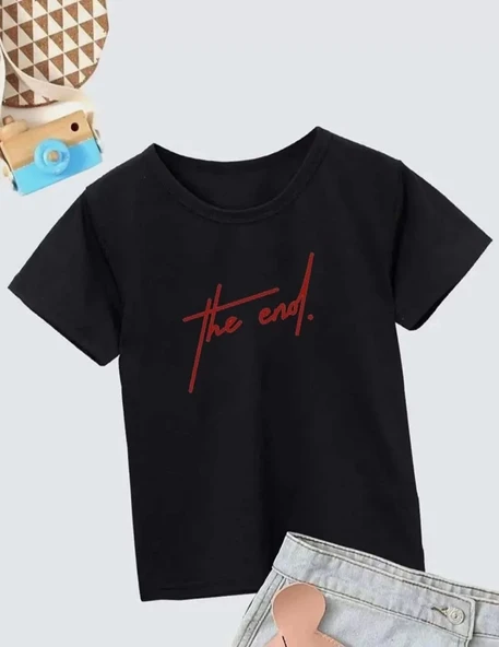 Çocuk Unisex Baskılı T-Shirt - Siyah ürün görseli 1