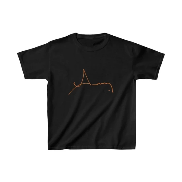 Unisex Çocuk Baskılı T-Shirt - Siyah - 1