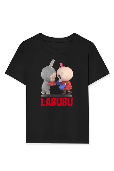 Kız Labubu Çocuk Baskılı T-Shirt - Siyah ürün görseli 1