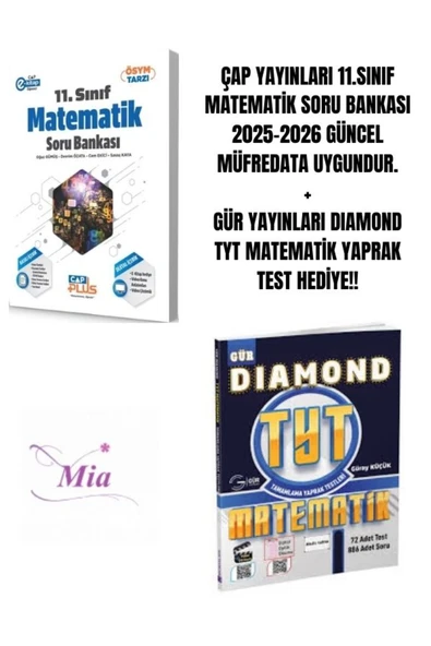 ÇAP YAYINLARI 11.SINIF MATEMATİK SORU BANKASI HEDİYELİ - 1