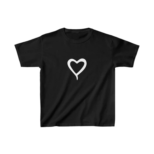 Çocuk Kız Baskılı T-Shirt - Siyah - 1