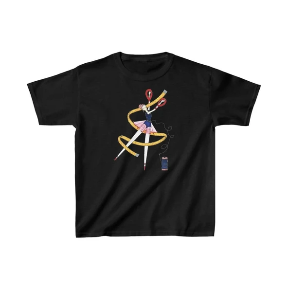 Unisex Çocuk Baskılı T-Shirt - Siyah - 1