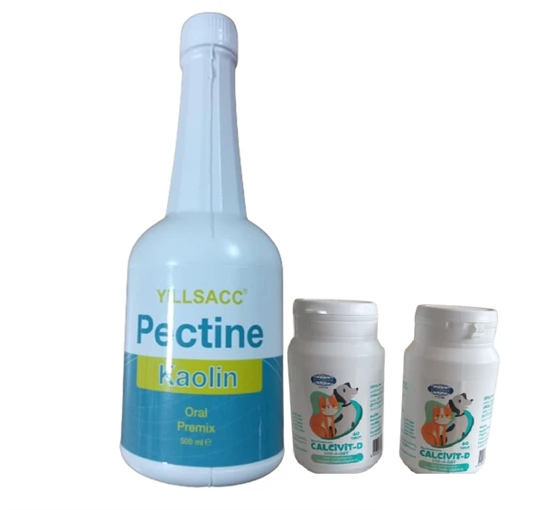 Evcil Hayvanlarınız İçin Sindirim Sistemi Düzenleyici PECTİN KAOLİN 500 ML+ Biyo Calcivit D 60 Tb - 1