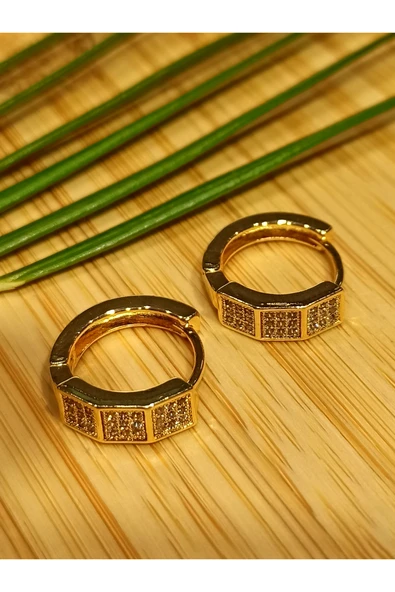 Monalisa Home Altın  Renk Lüks Gösterişli Figürlü Küçük Yuvarlak Küpe ürün görseli 1