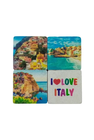 İtalya Temalı Dörtlü Taş Magnet - Resim 3