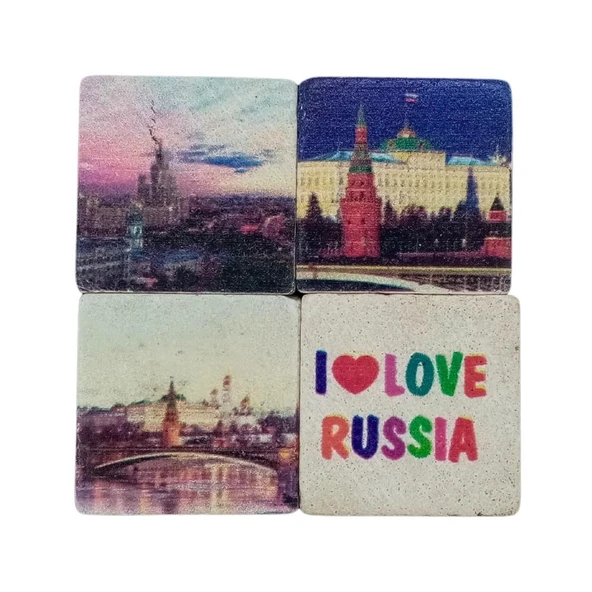 Rusya Temalı Dörtlü Taş Magnet ürün görseli 1