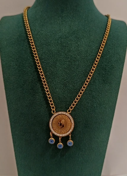 Monalisa Home Gold Renk Figürlü Altın Görünüm Kolye ürün görseli 1