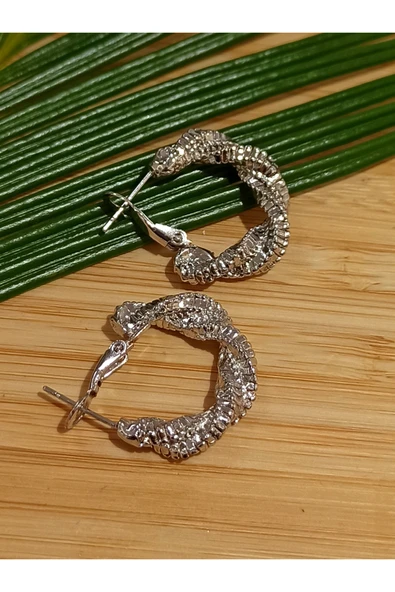 Monalisa Home Gümüş Renk Lüks Gösterişli  Figürlü Halka Küpe